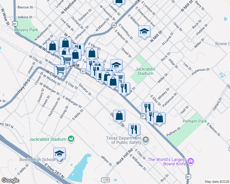 map of restaurants, bars, coffee shops, grocery stores, and more near 207 Taylor Street in Bowie