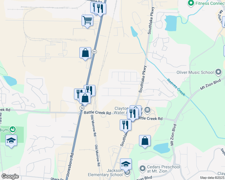 map of restaurants, bars, coffee shops, grocery stores, and more near 1471 Persimmon Trace in Morrow