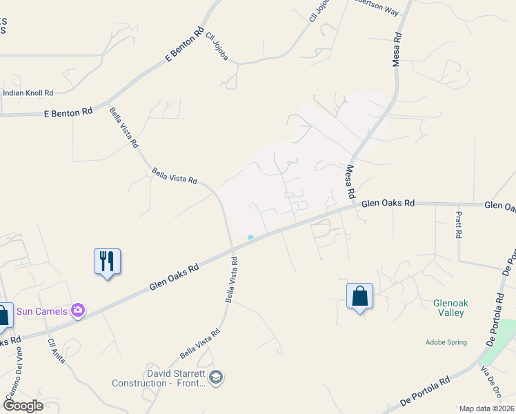 map of restaurants, bars, coffee shops, grocery stores, and more near 37210 Glen Oaks Road in Temecula