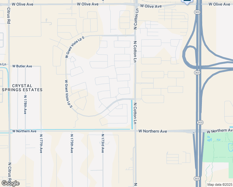 map of restaurants, bars, coffee shops, grocery stores, and more near 8318 North 172nd Drive in Waddell