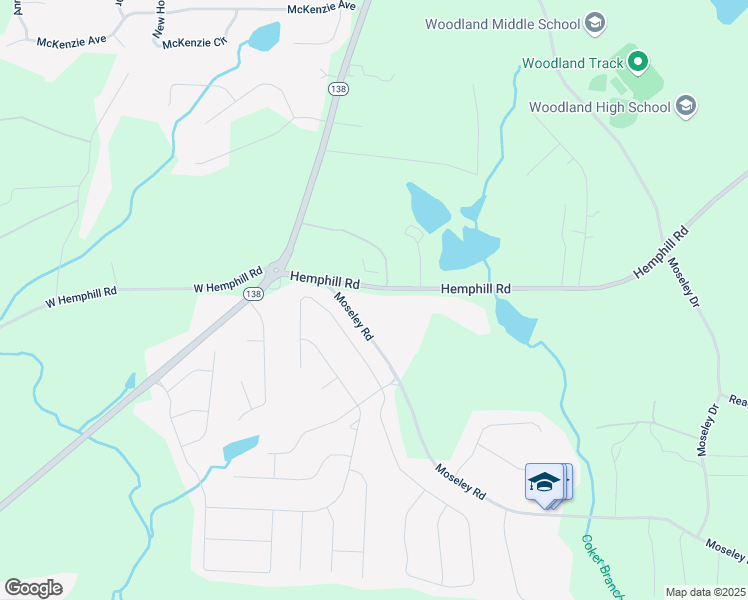 map of restaurants, bars, coffee shops, grocery stores, and more near 640 Hemphill Road in Stockbridge