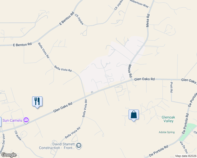 map of restaurants, bars, coffee shops, grocery stores, and more near 37210 Glen Oaks Road in Temecula