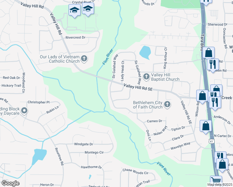map of restaurants, bars, coffee shops, grocery stores, and more near 229 Whipporwill Way in Riverdale