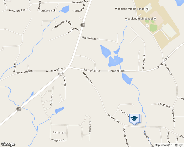map of restaurants, bars, coffee shops, grocery stores, and more near 640 Hemphill Road in Stockbridge