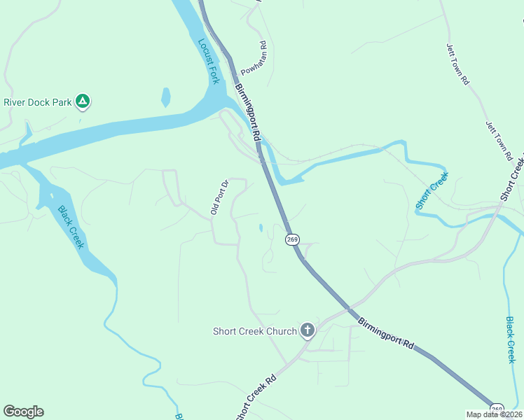 map of restaurants, bars, coffee shops, grocery stores, and more near 1529 Old Port Drive in Mulga