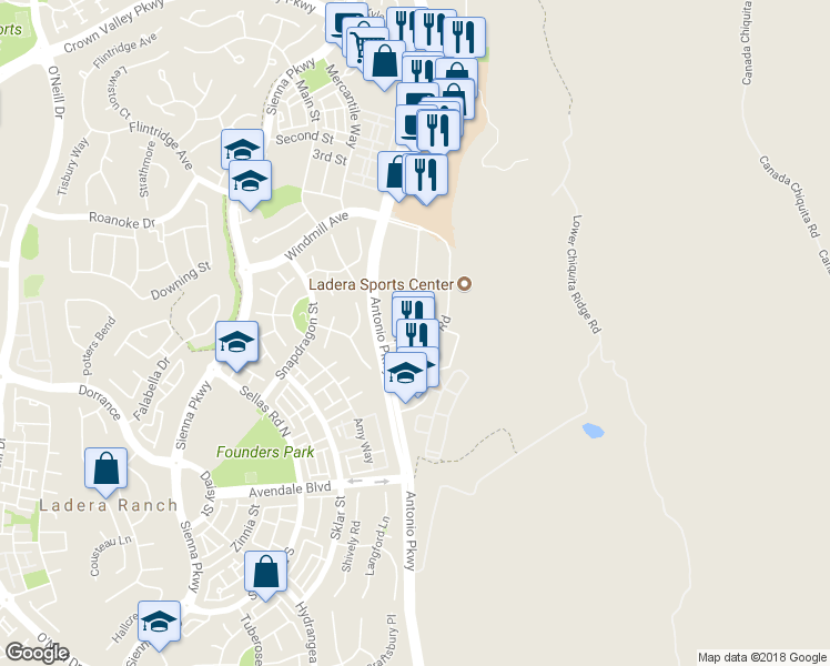map of restaurants, bars, coffee shops, grocery stores, and more near 1000 Corporate Dr in Mission Viejo