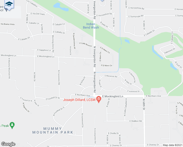 map of restaurants, bars, coffee shops, grocery stores, and more near 6342 East Maverick Road in Paradise Valley