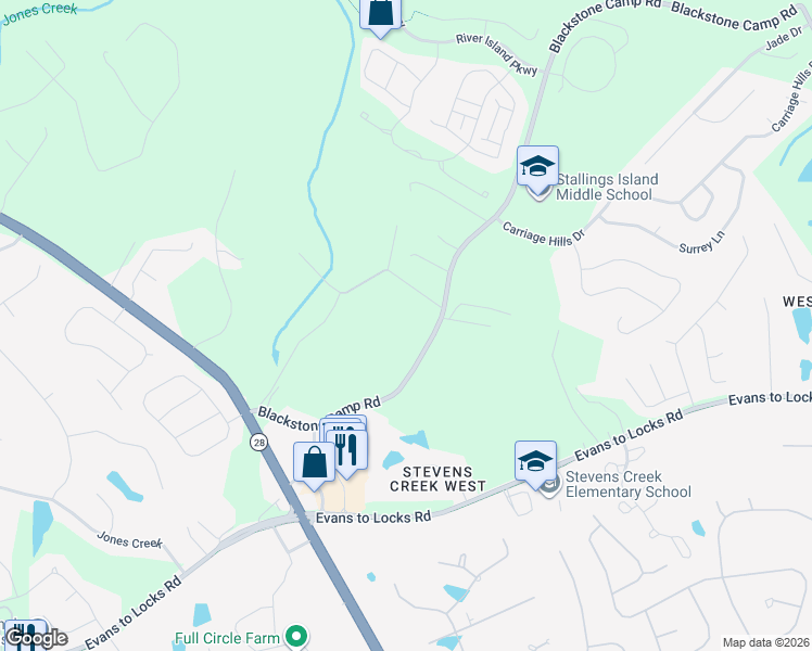 map of restaurants, bars, coffee shops, grocery stores, and more near 3577 Blackstone Camp Road in Martinez