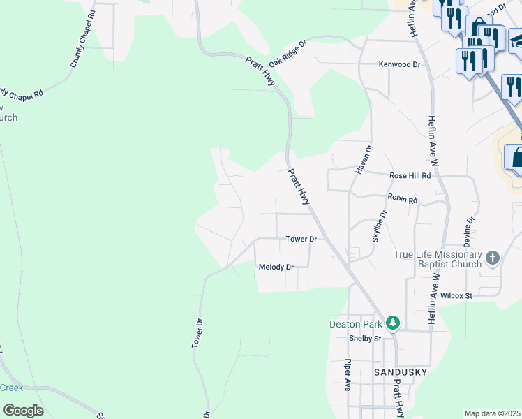 map of restaurants, bars, coffee shops, grocery stores, and more near 926 Dover Lane in Birmingham