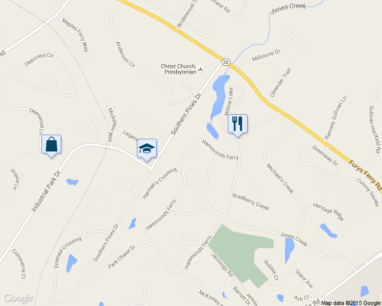 map of restaurants, bars, coffee shops, grocery stores, and more near 4176 Pellary Place in Evans