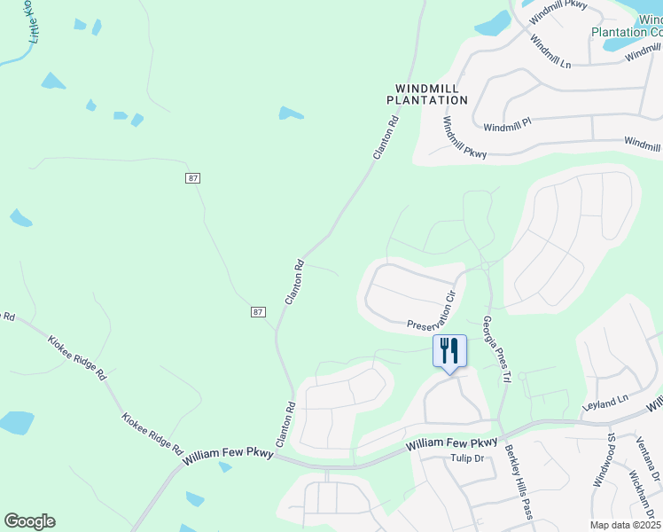 map of restaurants, bars, coffee shops, grocery stores, and more near 5203 Thurmond Drive in Evans