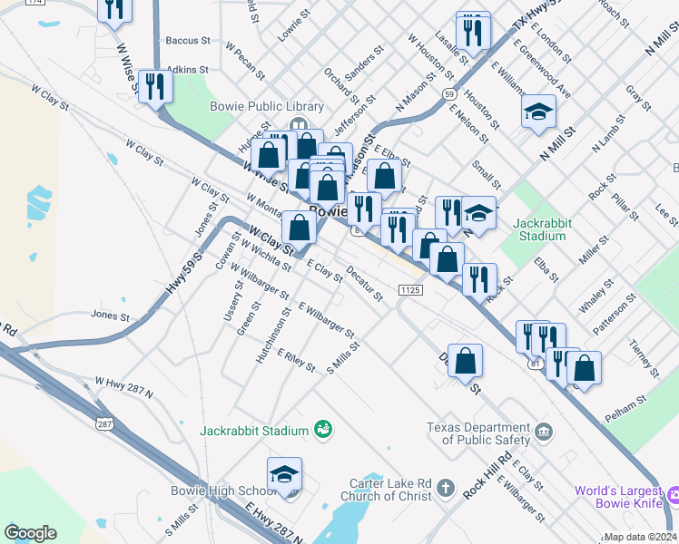 map of restaurants, bars, coffee shops, grocery stores, and more near 202 Strong Street in Bowie