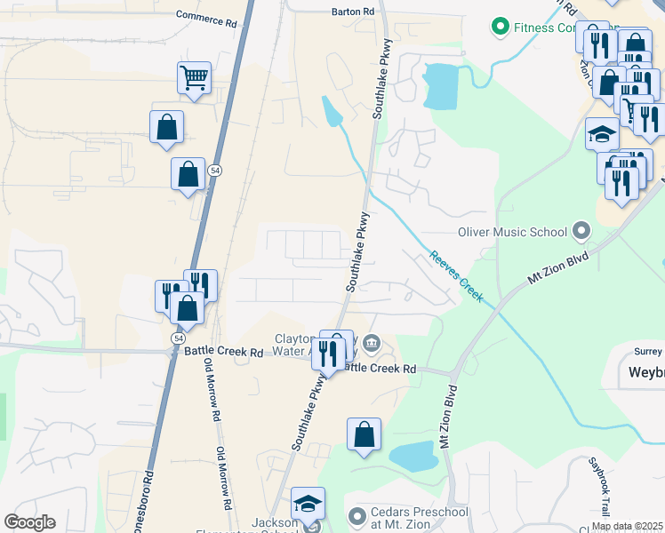 map of restaurants, bars, coffee shops, grocery stores, and more near 1583 April Lane in Morrow