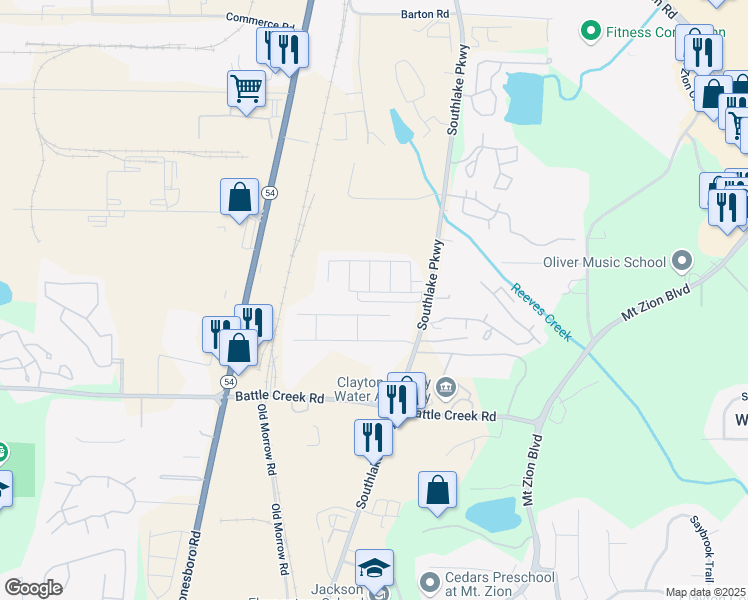 map of restaurants, bars, coffee shops, grocery stores, and more near 1541 April Lane in Morrow