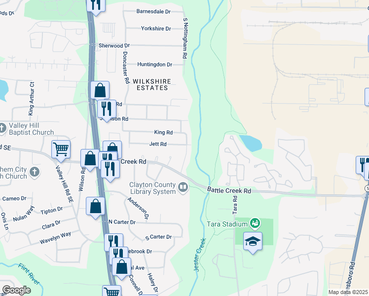 map of restaurants, bars, coffee shops, grocery stores, and more near 865 Jett Road in Jonesboro