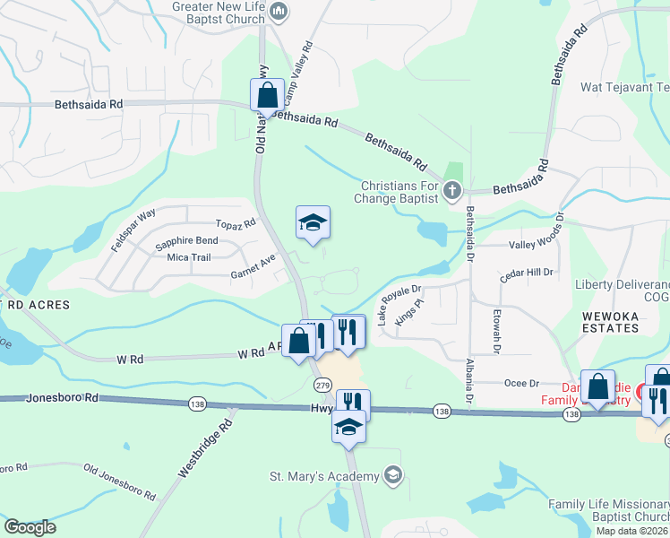 map of restaurants, bars, coffee shops, grocery stores, and more near 2200 Addison Park in Riverdale