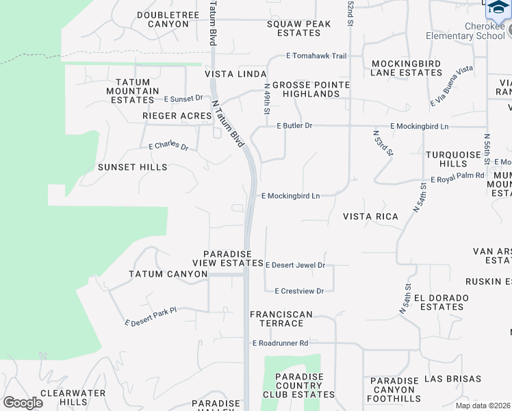 map of restaurants, bars, coffee shops, grocery stores, and more near 4859 East Mockingbird Lane in Paradise Valley
