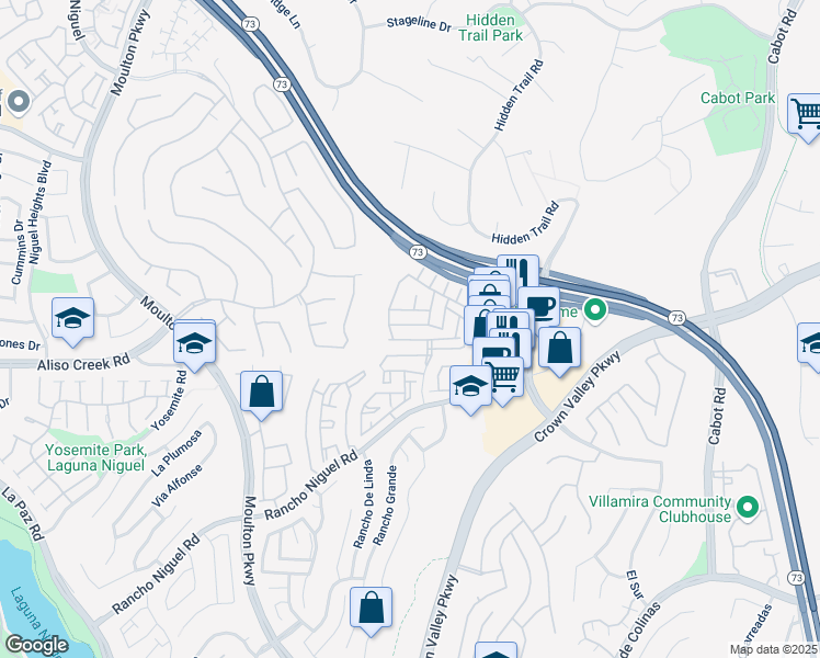 map of restaurants, bars, coffee shops, grocery stores, and more near 25152 Via Azul in Laguna Niguel