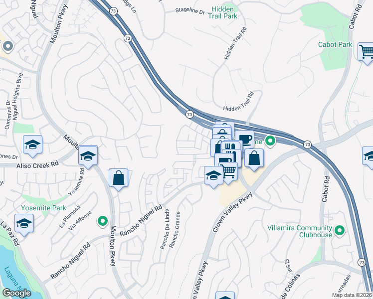 map of restaurants, bars, coffee shops, grocery stores, and more near 25152 Via Azul in Laguna Niguel