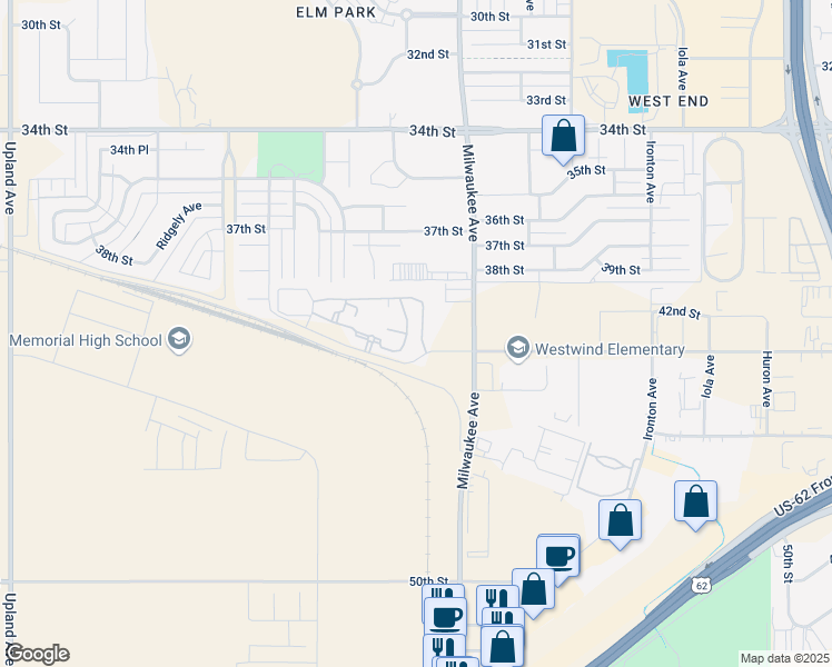 map of restaurants, bars, coffee shops, grocery stores, and more near 221 East Llano Avenue in Lubbock