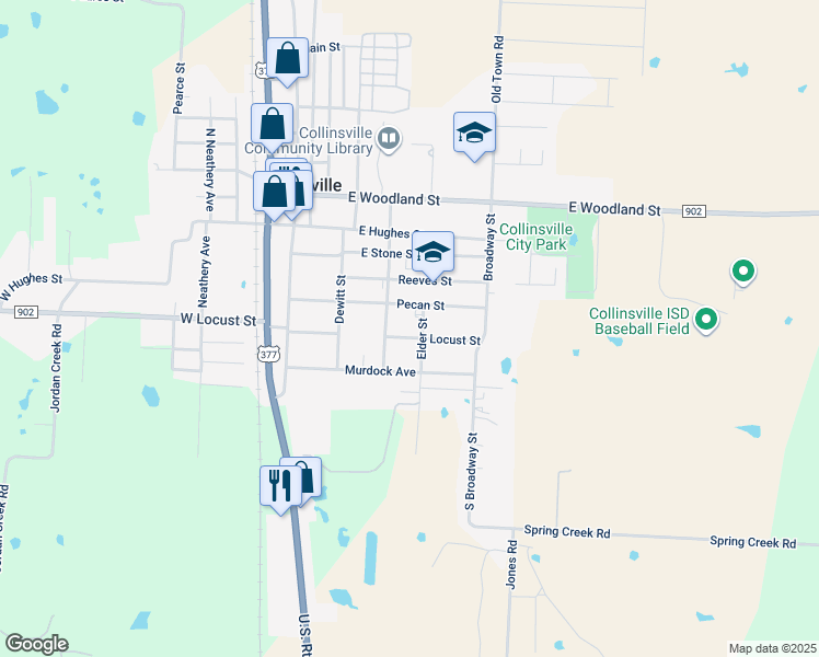 map of restaurants, bars, coffee shops, grocery stores, and more near 400 Locust Street in Collinsville