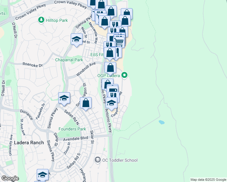 map of restaurants, bars, coffee shops, grocery stores, and more near 1000 Corporate Drive in Mission Viejo