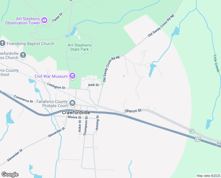map of restaurants, bars, coffee shops, grocery stores, and more near 168 Railroad Street in Crawfordville