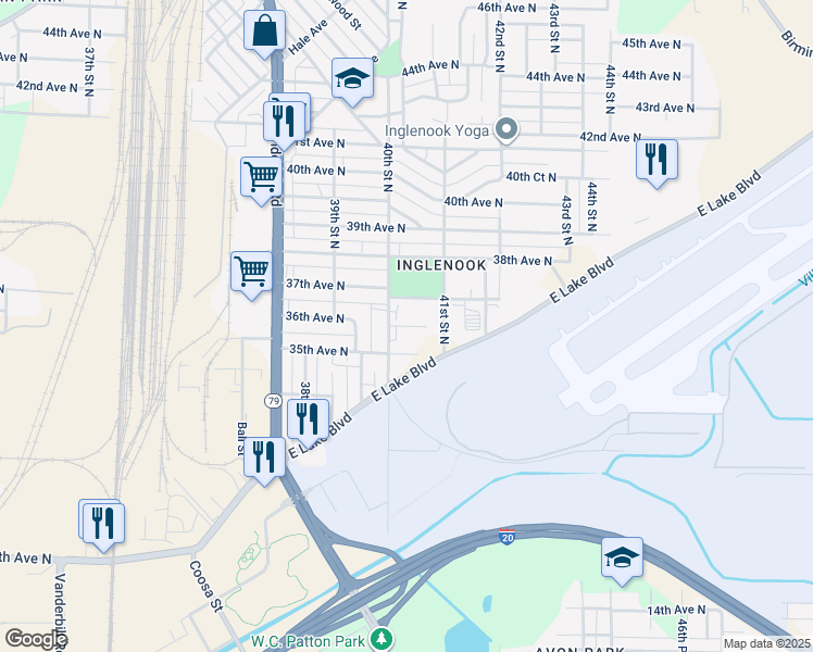 map of restaurants, bars, coffee shops, grocery stores, and more near 4006 35th Avenue North in Birmingham