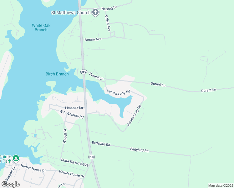 map of restaurants, bars, coffee shops, grocery stores, and more near James Loop Road in Manning