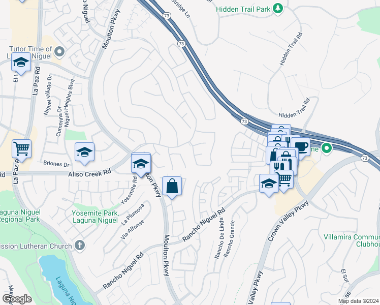 map of restaurants, bars, coffee shops, grocery stores, and more near 27931 Hedgeline Drive in Laguna Niguel