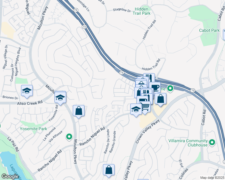 map of restaurants, bars, coffee shops, grocery stores, and more near 27973 Via Del Agua in Laguna Niguel