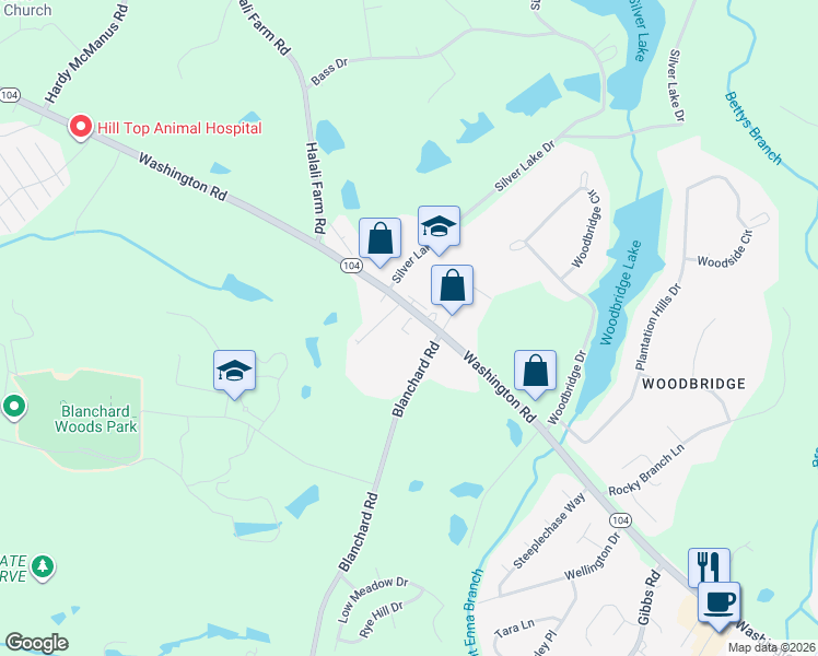 map of restaurants, bars, coffee shops, grocery stores, and more near 926-932 Blanchard Road in Evans