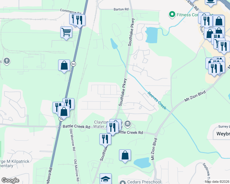 map of restaurants, bars, coffee shops, grocery stores, and more near 1583 April Lane in Morrow