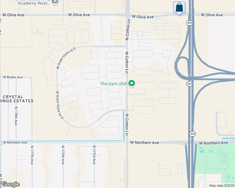 map of restaurants, bars, coffee shops, grocery stores, and more near 17121 El Caminito Drive in Waddell