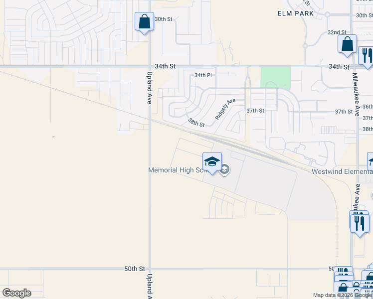map of restaurants, bars, coffee shops, grocery stores, and more near 7019 38th Street in Lubbock