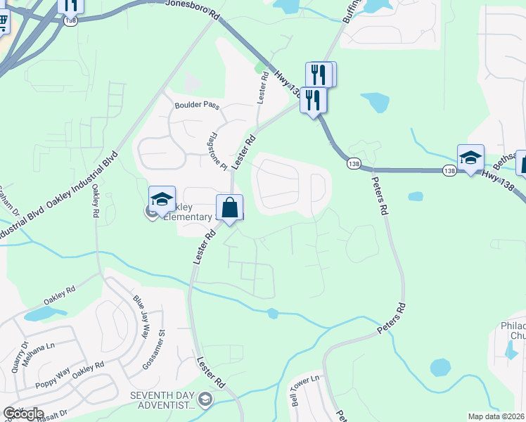 map of restaurants, bars, coffee shops, grocery stores, and more near 6296 Hickory Lane Circle in Union City