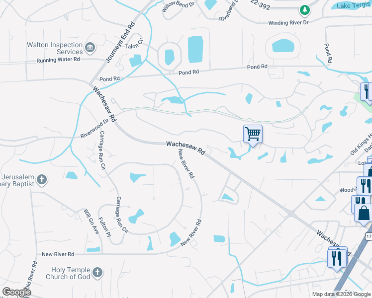 map of restaurants, bars, coffee shops, grocery stores, and more near 4555 Firethorne Drive in Murrells Inlet
