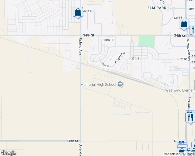map of restaurants, bars, coffee shops, grocery stores, and more near 7019 38th Street in Lubbock