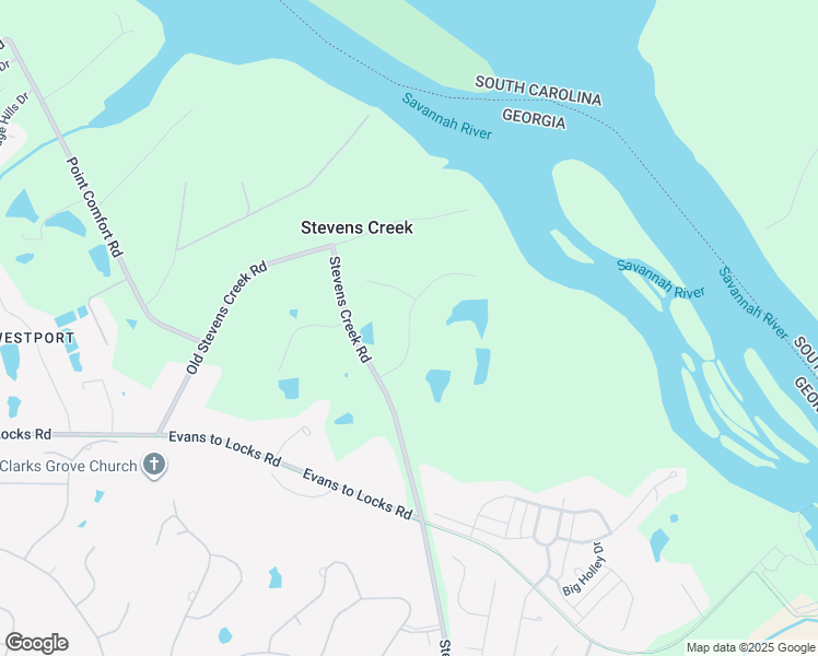 map of restaurants, bars, coffee shops, grocery stores, and more near Stallings Island Road in Columbia County