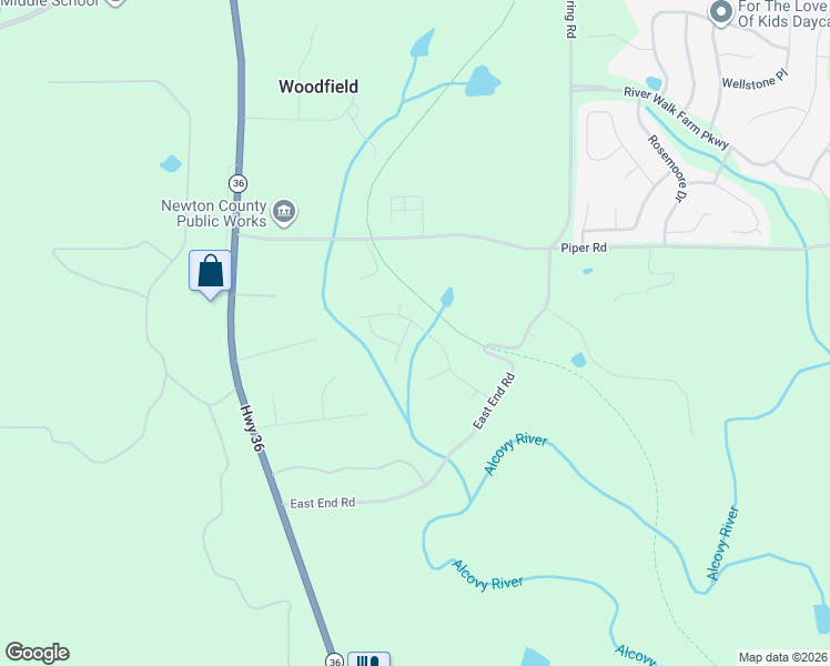 map of restaurants, bars, coffee shops, grocery stores, and more near 155 Railside Drive in Covington