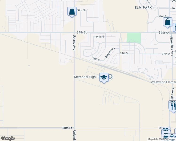 map of restaurants, bars, coffee shops, grocery stores, and more near 7019 38th Street in Lubbock