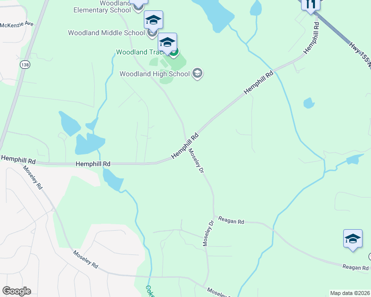 map of restaurants, bars, coffee shops, grocery stores, and more near 411 Moseley Drive in Stockbridge