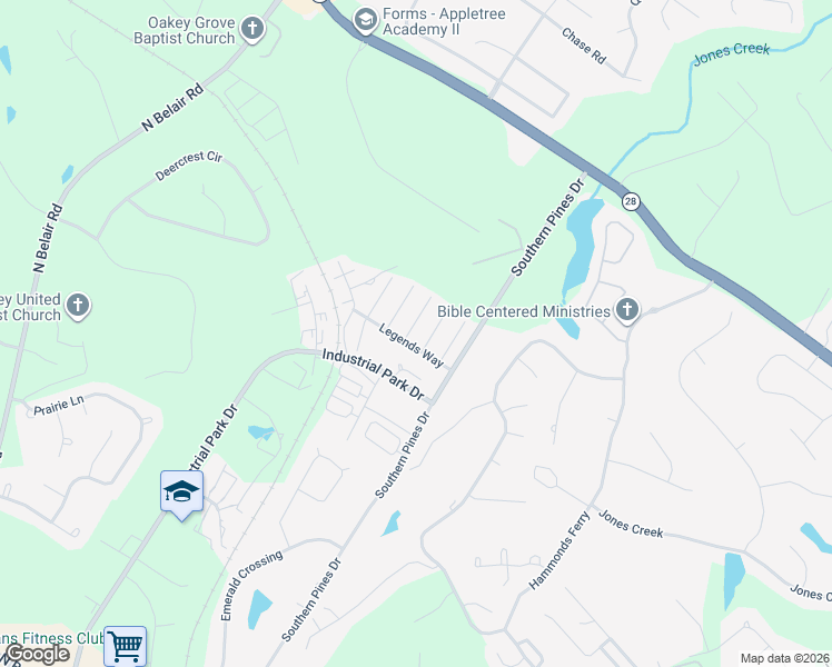 map of restaurants, bars, coffee shops, grocery stores, and more near 408 Snead Way in Evans