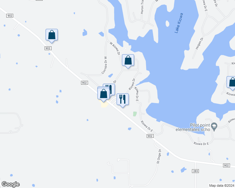 map of restaurants, bars, coffee shops, grocery stores, and more near 116 Kiowa Drive West in Gainesville