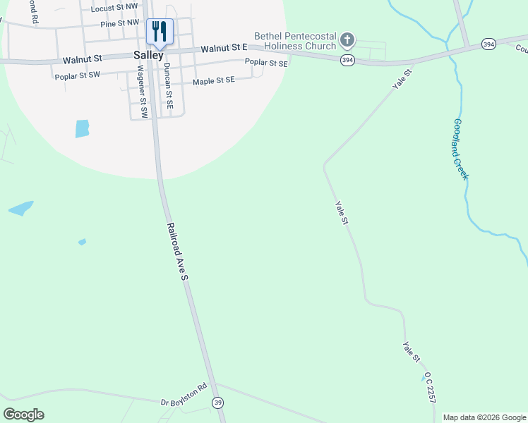 map of restaurants, bars, coffee shops, grocery stores, and more near in Salley