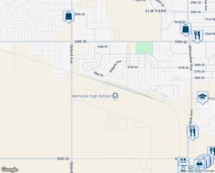 map of restaurants, bars, coffee shops, grocery stores, and more near 6948 37th Street in Lubbock