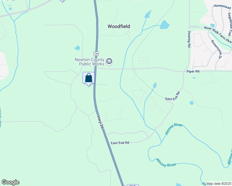 map of restaurants, bars, coffee shops, grocery stores, and more near 95 Cedar Creek Drive in Covington