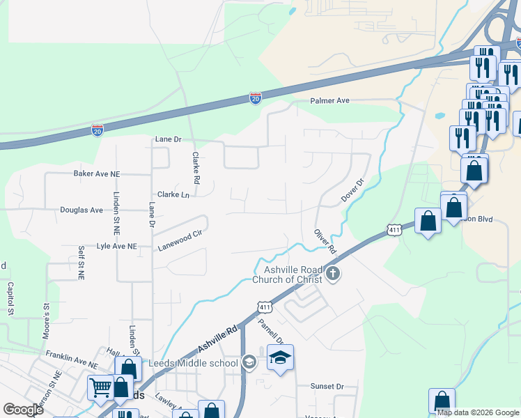 map of restaurants, bars, coffee shops, grocery stores, and more near 8401 Kirkby Circle in Leeds