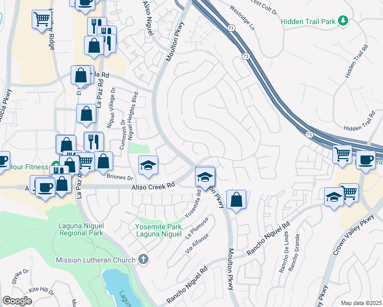 map of restaurants, bars, coffee shops, grocery stores, and more near 27861 Trellis Way in Laguna Niguel