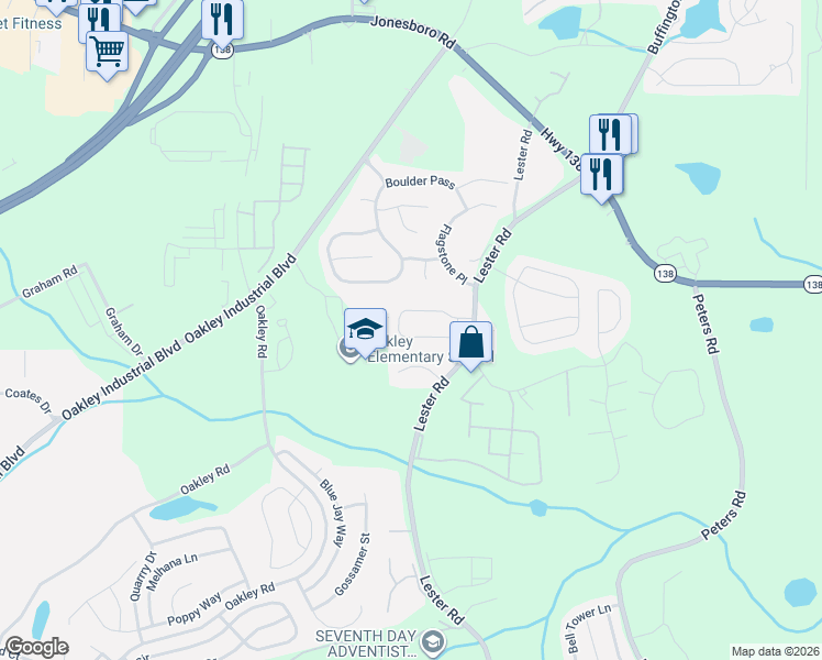 map of restaurants, bars, coffee shops, grocery stores, and more near 7161 Woodridge Lane in Union City